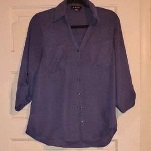 A. Byer Purple Button-Up Blouse